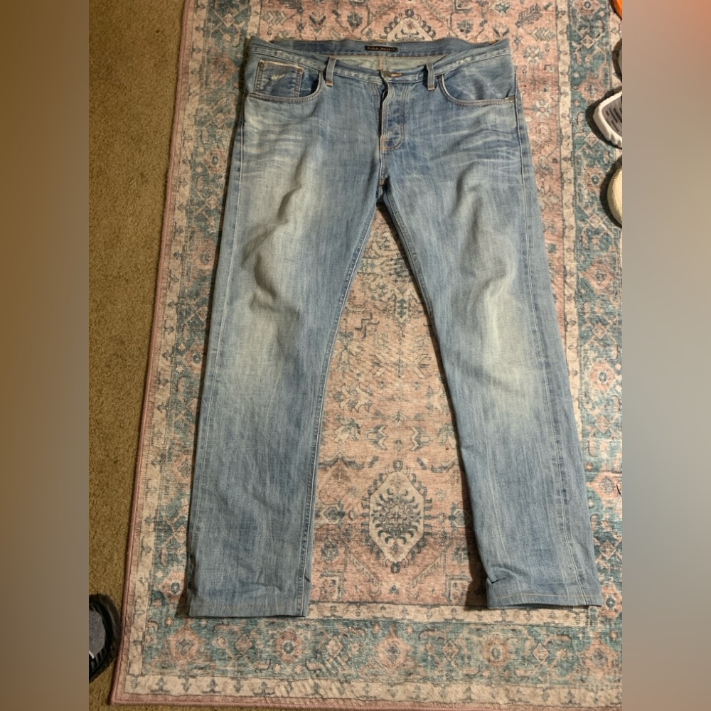 Nudie jeans grim Tim “Lab 6” selvage jeans 36x31.5